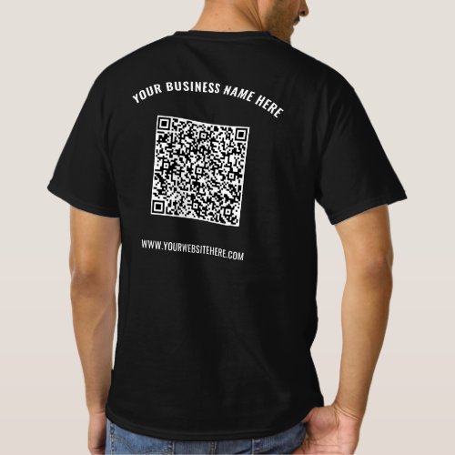 QR Code Scan Info Custom Text Business T_Shirt