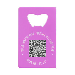 QR Code Scan Info Custom Text Colors Bottle Opener