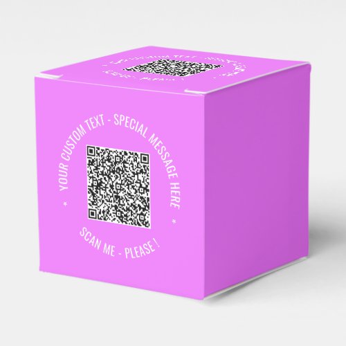 QR Code Scan Info Custom Text Colors Favor Box
