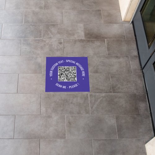 QR Code Scan Info Custom Text Colors Floor Decals