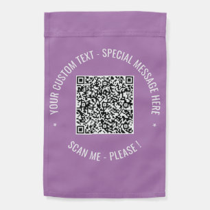 QR Code Scan Info Custom Text Colors Garden Flag