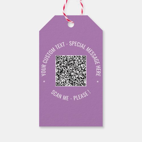 QR Code Scan Info Custom Text Colors Gift Tag