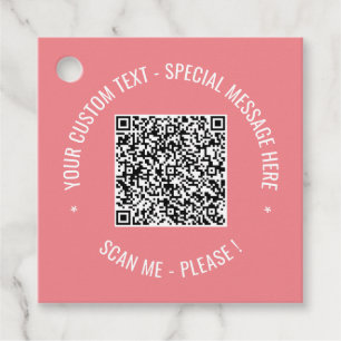 QR Code Scan Info Custom Text Colors Gift Tags