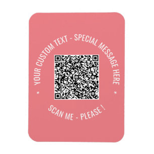 QR Code Scan Info Custom Text Colors Magnet
