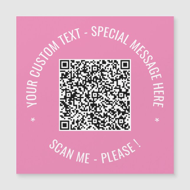 QR Code Scan Info Custom Text Colors Magnetic Card (Front)