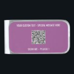 QR Code Scan Info Custom Text Colors Money Clip<br><div class="desc">QR Code Scan Info Custom Text Colors Personalized Promotional Business or Personal Modern Gift - Add Your QR Code - Image or Logo - photo / Text - Name or other info / message - Resize and Move or Remove / Add Elements - Image / Text with Customization Tool. Choose...</div>