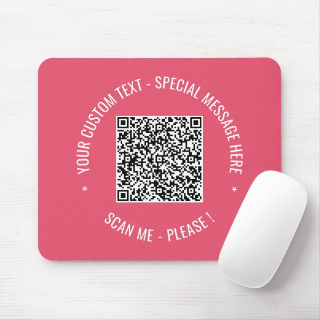  QR Code Scan Info Custom Text Colors Mouse Pad (With Mouse)