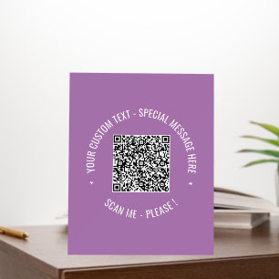 QR Code Scan Info Custom Text Colors Personalized Foam Board