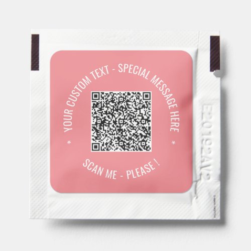  QR Code Scan Info Custom Text Colors Personalized Hand Sanitizer Packet