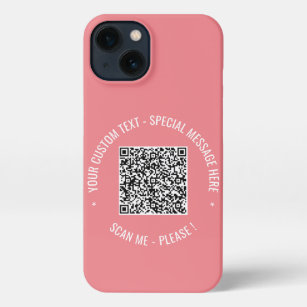  QR Code Scan Info Custom Text Colors Personalized iPhone 13 Case