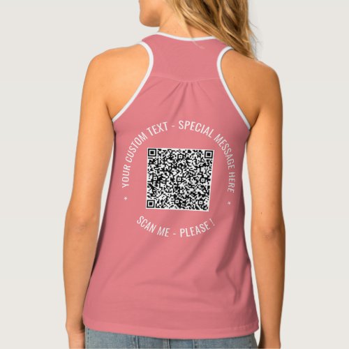  QR Code Scan Info Custom Text Colors Personalized Tank Top