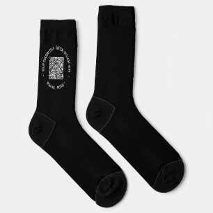 QR Code Scan Info Custom Text Colors Socks gift