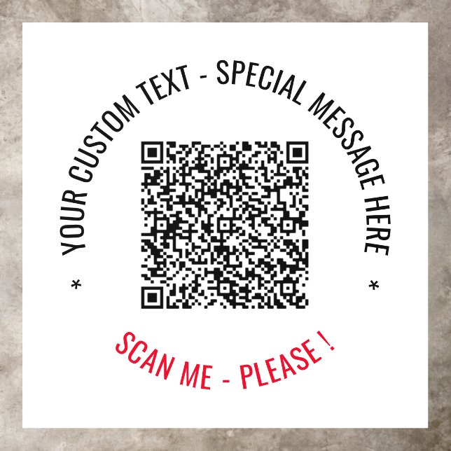 QR Code Scan Info Custom Text Floor Decals (Insitu)