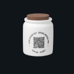 QR Code Scan Info Custom Text Gift Candy Jar<br><div class="desc">Candy Jar with QR Code Scan Info Custom Text Colors Personalized Promotional Business or Personal Modern Gift - Add Your QR Code - Image or Logo - photo / Text - Name or other info / message - Resize and Move or Remove / Add Elements - Image / Text with...</div>