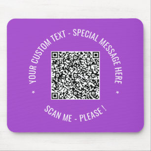 QR Code Scan Info Custom Text Mouse Pad Your Color