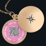 QR Code Scan Info Custom Text Name Necklace Gift<br><div class="desc">Custom Colors and Font - Your QR Code Scan Info and Custom Text / Name / Special Massage Necklaces / Gift - Add Your QR Code - Image or Photo / Name - Message or Custom Text - Resize and Move or Remove / Add Elements - Image / Text with...</div>
