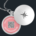 QR Code Scan Info Custom Text Necklace Your Colors<br><div class="desc">Custom Colors and Font - Your QR Code and Custom Text Professional Personalized Business Name Website Promotional Company Necklaces / Gift - Add Your QR Code - Image or Logo / Name - Company / Website or E-mail or Phone - Contact Information / Address - Resize and Move or Remove...</div>