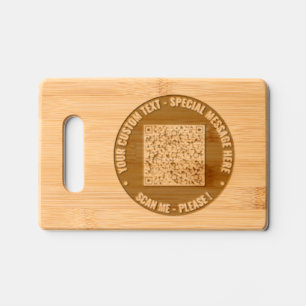 QR Code Scan Info Custom Text Personalized Engraved Cutting Board