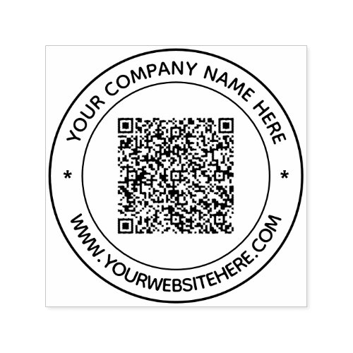 QR Code Scan Info Custom Text Personalized Stamp