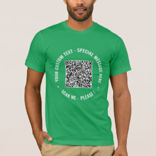 QR Code Scan Info Custom Text Personalized T-Shirt