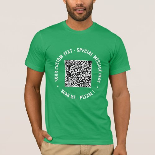QR Code Scan Info Custom Text Personalized T_Shirt