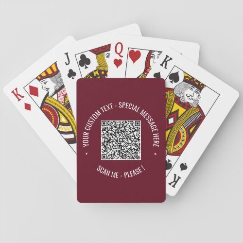 QR Code Scan Info Custom Text Playing Cards Gift