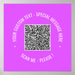 QR Code Scan Info Custom Text Poster Choose Colors