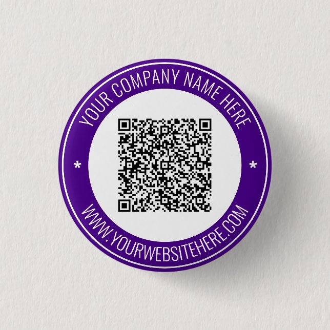 QR Code Scan Info Custom Text Promotional Button (Front)