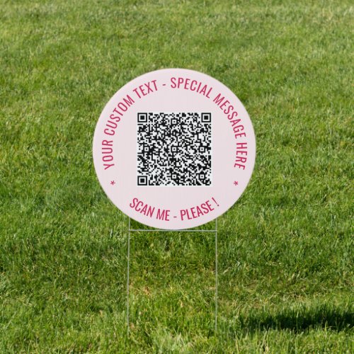 QR Code Scan Info Custom Text Promotional Sign