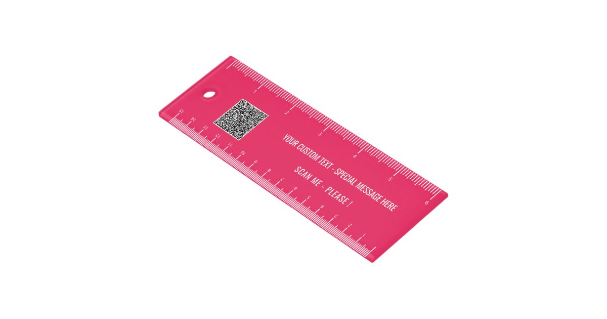 QR Code Scan Info Custom Text Ruler Choose Colors | Zazzle