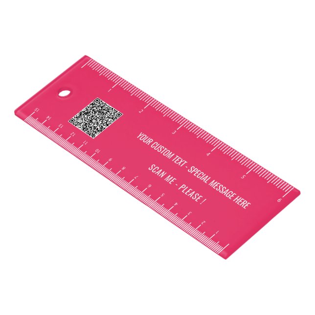 QR Code Scan Info Custom Text Ruler Choose Colors (Angled)