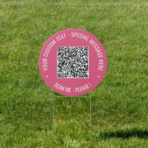 QR Code Scan Info Custom Text Sign _ Your Colors