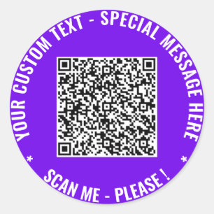 QR Code Scan Info Custom Text Sticker Choose Color