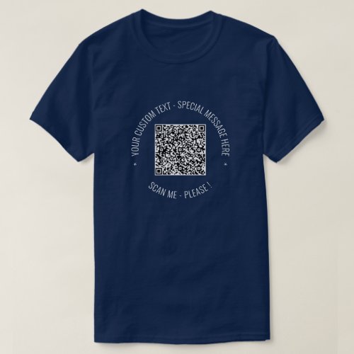 QR Code Scan Info Custom Text T_Shirt Personalized