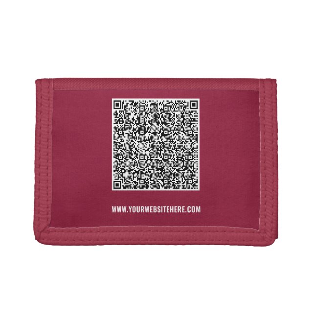 QR Code Scan Info Custom Text Wallet Your Colors (Front)