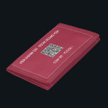 QR Code Scan Info Custom Text Wallet Your Colors<br><div class="desc">Custom Colors and Fonts - Personalized Wallets with Your QR Code Scan Info and Custom Text Promotional Business or Modern Funny Wallet Gift - Add Your QR Code / Image or Photo - Logo and Text - Name / Information / More - Resize and move elements with Customization tool. Choose...</div>