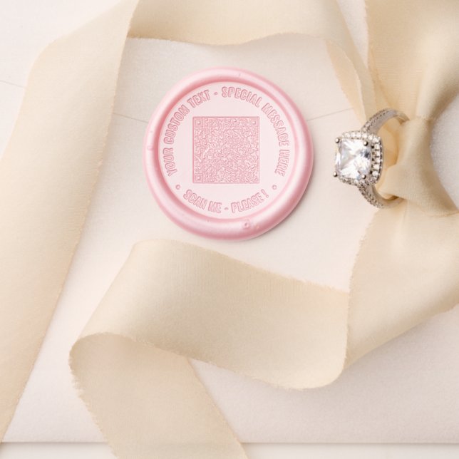 QR Code Scan Info Custom Text Wax Seal Stamp (Insitu (Wedding))