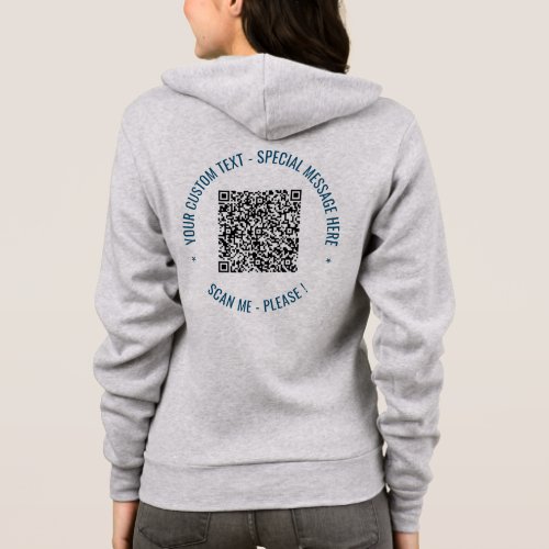 QR Code Scan Info Custom Text Your Business Hoodie