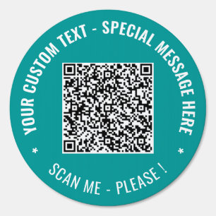 QR Code Scan Info Custom Text Your Business Sign