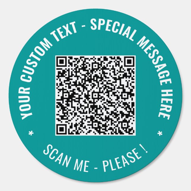 QR Code Scan Info Custom Text Your Business Sign (Front)