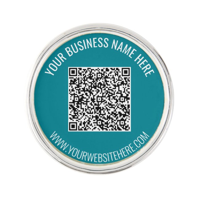 QR Code Scan Info Custom Text Your Gift Lapel Pin (Front)