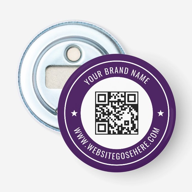 QR Code Scan Info Customizable Color Design Bottle Opener (Front)