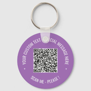 QR Code Scan Info Keychain Custom Text and Colors