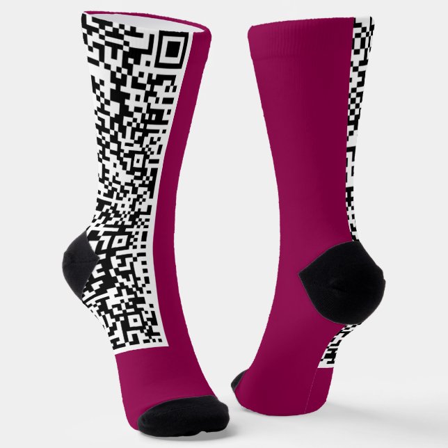 QR Code Scan Info Modern Socks - Choose Colors (Angled)