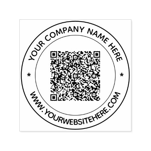 QR Code Scan Info Name Website Business Stamp