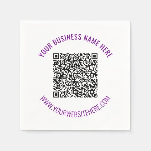 QR Code Scan Info Napkins with Custom Text
