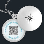 QR Code Scan Info Necklace Your Text and Colors<br><div class="desc">Choose Colors and Font - Necklaces with Your Special QR Code Info and Custom Text Personalized Modern Necklace Gift - Add Your QR Code - Image or Logo - photo / Text - Name or other info / message - Resize and Move or Remove / Add Elements - Image /...</div>