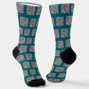 QR Code Scan Info Personalized Socks Choose Colors
