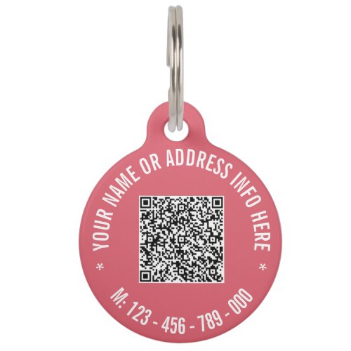 QR Code Scan Info Phone Text Your Pet ID Tag