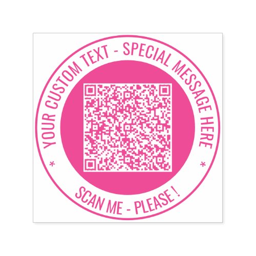 QR Code Scan Info Round Stamp Custom Text Info